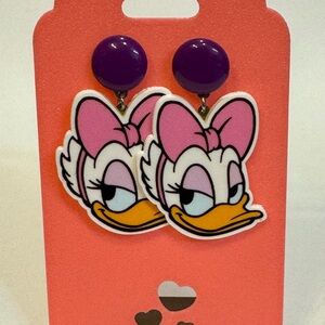 Purple and Pink Daisy Duck Earrings